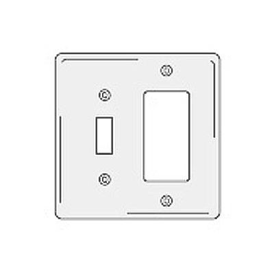 Bryant NPJ126W Toggle Styleline Combo Plate, 2-Gang, Mid-Size, White Nylon