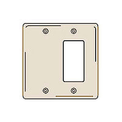 Bryant NPJ1326I Blank Styleline Combo Plate, 2-Gang, Mid-Size, Ivory Nylon