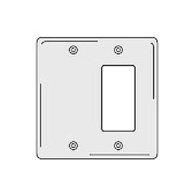 Bryant NPJ1326W Blank Styleline Combo Plate, 2-Gang, Mid-Size, White Nylon