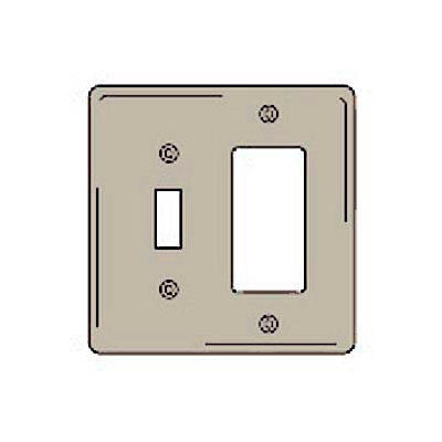 Bryant NPJ226I Toggle Styleline Combo Plate, 3-Gang, Mid-Size, Ivory Nylon