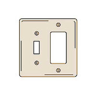 Bryant NPJ226LA Toggle Styleline Combo Plate, 3-Gang, Mid-Size, Light Almond Nylon