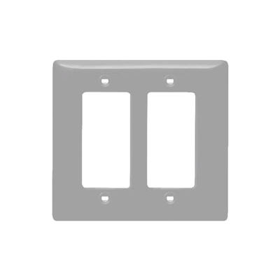 Bryant NPJ262GY Styleline Rectangular Plate, 2-Gang, Mid-Size, Gray Nylon