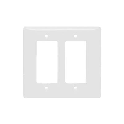 Bryant NPJ262W Styleline Rectangular Plate, 2-Gang, Mid-Size, White Nylon