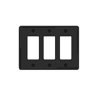 Bryant NPJ263BK Styleline Rectangular Plate, 3-Gang, Mid-Size, Black Nylon