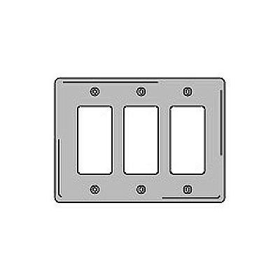 Bryant NPJ263GY Styleline Rectangular Plate, 3-Gang, Mid-Size, Gray Nylon