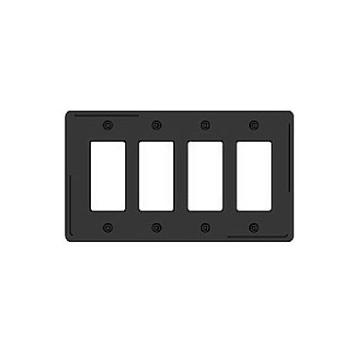 Bryant NPJ264BK Styleline Rectangular Plate, 4-Gang, Mid-Size, Black Nylon
