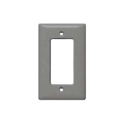 Bryant NPJ26GY Styleline Rectangular Plate, 1-Gang, Mid-Size, Gray Nylon