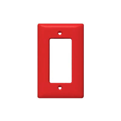 Bryant NPJ26R Styleline Rectangular Plate, 1-Gang, Mid-Size, Red Nylon