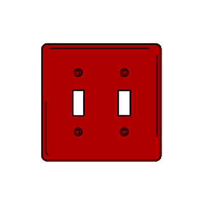 Bryant NPJ2R Toggle Plate, 2-Gang, Mid-Size, Red Nylon