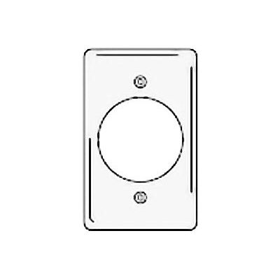 Bryant NPJ724W Single Receptacle Plate, 1-Gang, Mid-Size, White Nylon, 2.15 open