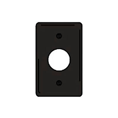 Bryant NPJ7BK Single Receptacle Plate, 1-Gang, Mid-Size, Black Nylon, 1.40 open
