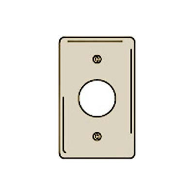 Bryant NPJ7I Single Receptacle Plate, 1-Gang, Mid-Size, Ivory Nylon, 1.40 open