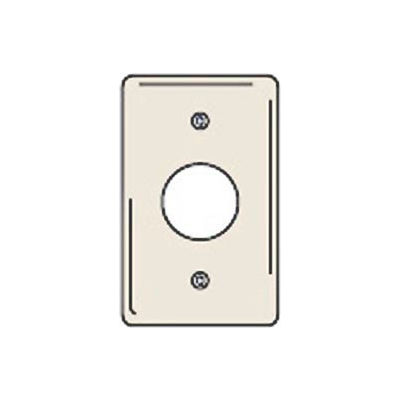Bryant NPJ7LA Single Receptacle Plate, 1-Gang, Mid-Size, Light Almond Nylon, 1.40 open