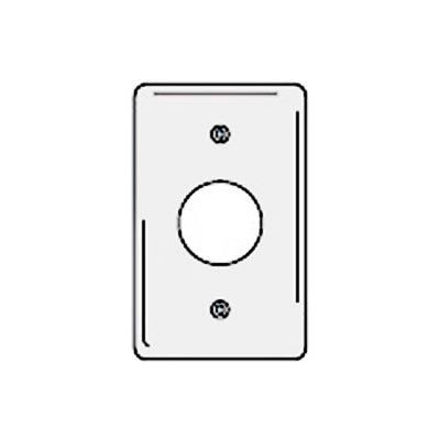 Bryant NPJ7W Single Receptacle Plate, 1-Gang, Mid-Size, White Nylon. 1.40 open