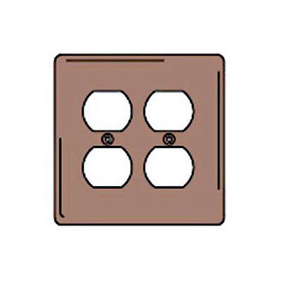 Bryant NPJ82 Duplex Plate, 2-Gang, Mid-Size, Brown Nylon