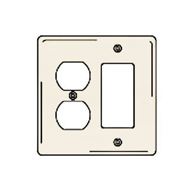 Bryant NPJ826LA Styleline Rectangular Plate, 3-Gang, Mid-Size, Lt. Almond Nylon, Duplex