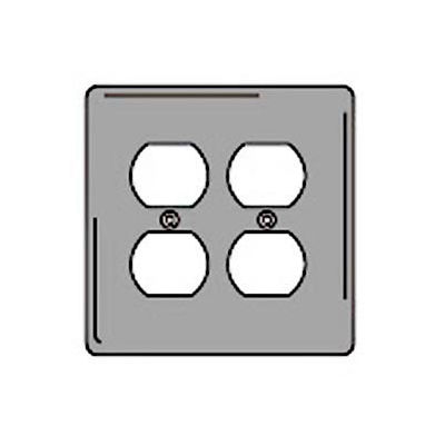 Bryant NPJ82GY Duplex Plate, 2-Gang, Mid-Size, Gray Nylon