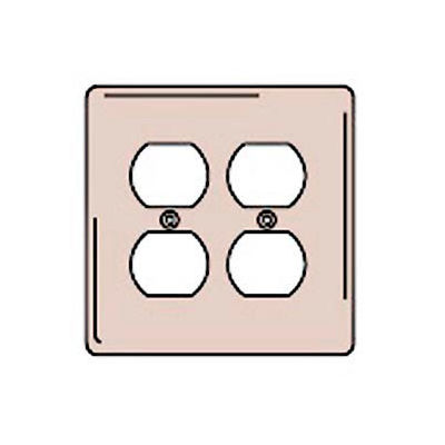 Bryant NPJ82I Duplex Plate, 2-Gang, Mid-Size, Ivory Nylon