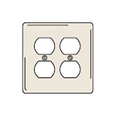 Bryant NPJ82LA Duplex Plate, 2-Gang, Mid-Size, Light Almond Nylon