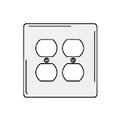 Bryant NPJ82W Duplex Plate, 2-Gang, Mid-Size, White Nylon