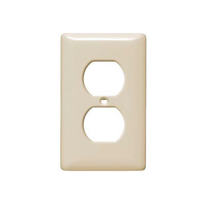 Bryant NPJ8AL Duplex Plate, 1-Gang, Mid-Size, Almond Nylon