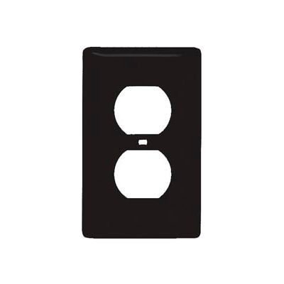 Bryant NPJ8BK Duplex Plate, 1-Gang, Mid-Size, Black Nylon