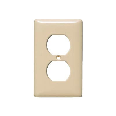 Bryant Npj8i Duplex Plate, 1-Gang, Mid-Size, Ivory Nylon - Pkg Qty 25