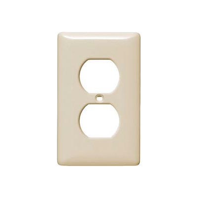 Bryant NPJ8LA Duplex Plate, 1-Gang, Mid-Size, Light Almond Nylon