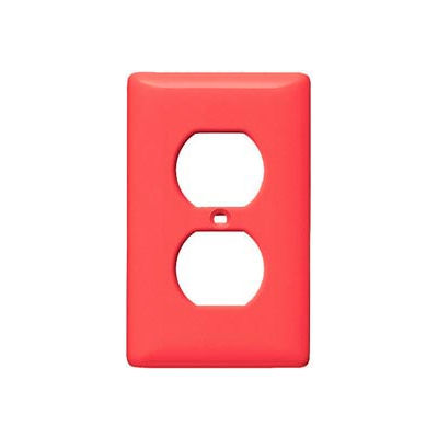 Bryant NPJ8R Duplex Plate, 1-Gang, Mid-Size, Red Nylon
