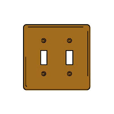 Bryant SBP2 Toggle Plate, 2-Gang, Standard, Brass Plated