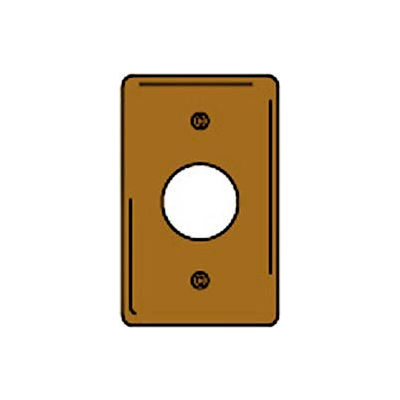 Bryant SBP7 Single Receptacle Plate, 1-Gang, Standard, Brass Plated. 1.40 open