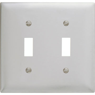 Bryant SS2 Toggle Plate, 2-Gang, Standard, Satin Stainless