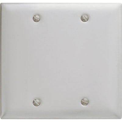 Bryant SS23 Box Mounted Blank Plate, 2-Gang, Standard, Satin Stainless