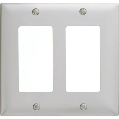 Bryant SS262 Styleline Rectangular Plate, 2-Gang, Standard, Satin Stainless