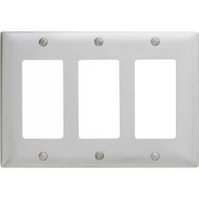Bryant SS263 Styleline Rectangular Plate, 3-Gang, Standard, Satin Stainless