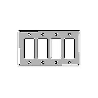Bryant SS264 Styleline Rectangular Plate, 4-Gang, Standard, Satin Stainless