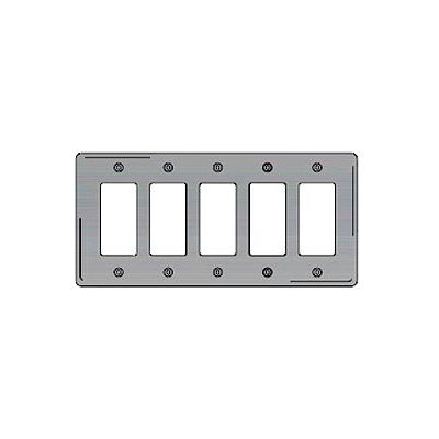 Bryant SS265 Styleline Rectangular Plate, 5-Gang, Standard, Satin Stainless