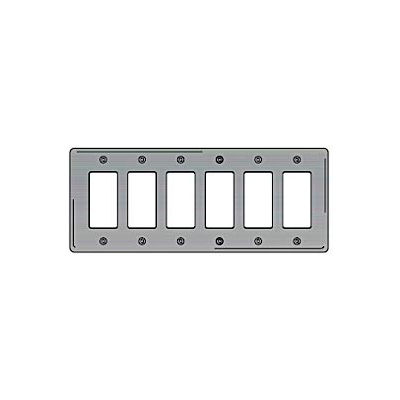 Bryant SS266 Styleline Rectangular Plate, 6-Gang, Standard, Satin Stainless