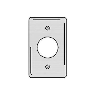Bryant SS720 Single Receptacle Plate, 1-Gang, Standard, Satin Stainless, 1.60 open