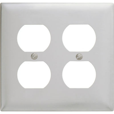 Bryant Ss82 Duplex Plate, 2-Gang, Standard, Satin Stainless - Pkg Qty 10