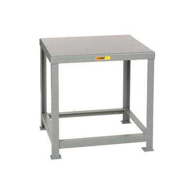 Little Giant® Stationary Machine Table W/ Angled Leg, Steel Square Edge, 30"W x 28"D, Gray