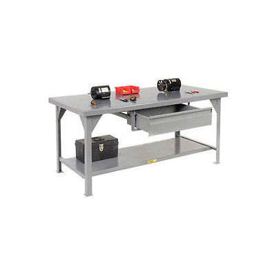 Little Giant® Heavy Duty 7 Gauge Steel Workbench, Drawer, Fixed Height ...