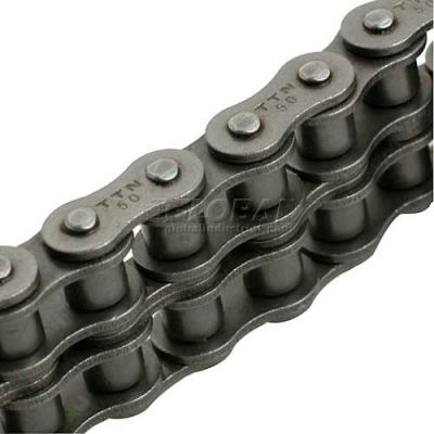 Carbon Steel Box Shuster Chain 50-2RIVX10 ANSI 50-2 Riveted Roller Chain 10 Length 5/8 Pitch 0.40 Roller Diameter 1.496 Width 10' Length Double Strand 5/8 Pitch 0.40 Roller Diameter 1.496 Width