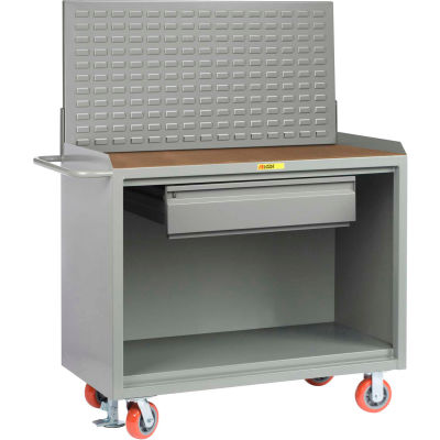 Little Giant MH-2448-HDFL-LP 48"W x 24"D Mobile Service Bench, Drawer, 1/4" Hardboard Top