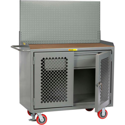 Little Giant MHP2D-HDFL-PB 48"W x 24"D Mobile Workbench, Drawer, 1/4" Hardboard Top