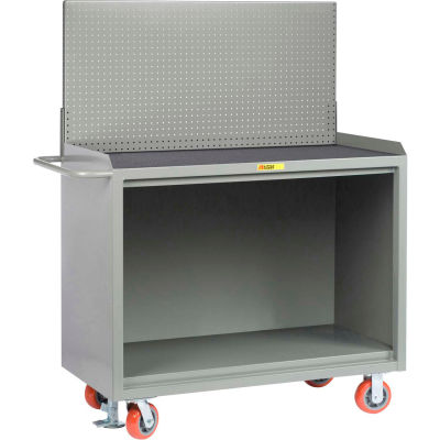 Little Giant MM-2448-FL-PB 48"W x 24"D Mobile Service Bench, Non-Slip Vinyl Top