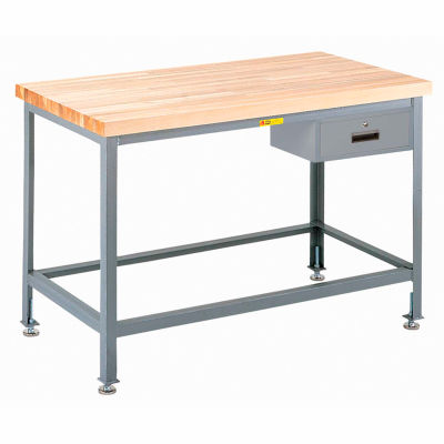 Little Giant WT-3048-LL-DR 48"W x 30"D Butcher Block Top Tables, Drawer