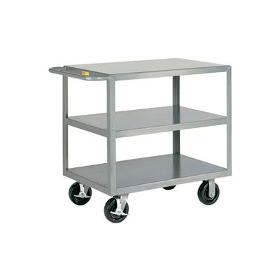 Little Giant® HD Welded Shelf Truck 3G-2436-6PHBK, 3 Flush Shelves, 24 x 36