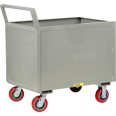 Little Giant® 4-Sided Box Trucks w/Ergo Handle, Solid Sides, 2000 lb, 24x36, Poly Wheels
