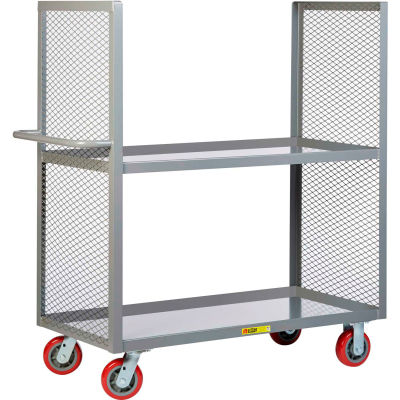 Little Giant® 2-Sided Shelf Trucks, 2 Lipped Shelves, 24x48, 6" Poly Wheels